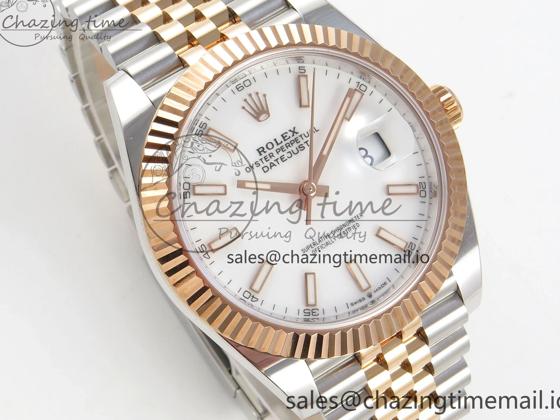0520 DateJust 41 126331 SS RG ARF 1:1 Best Edition White Stick Dial on Jubilee Bracelet SH3235 (Weighted) StreetReady 199